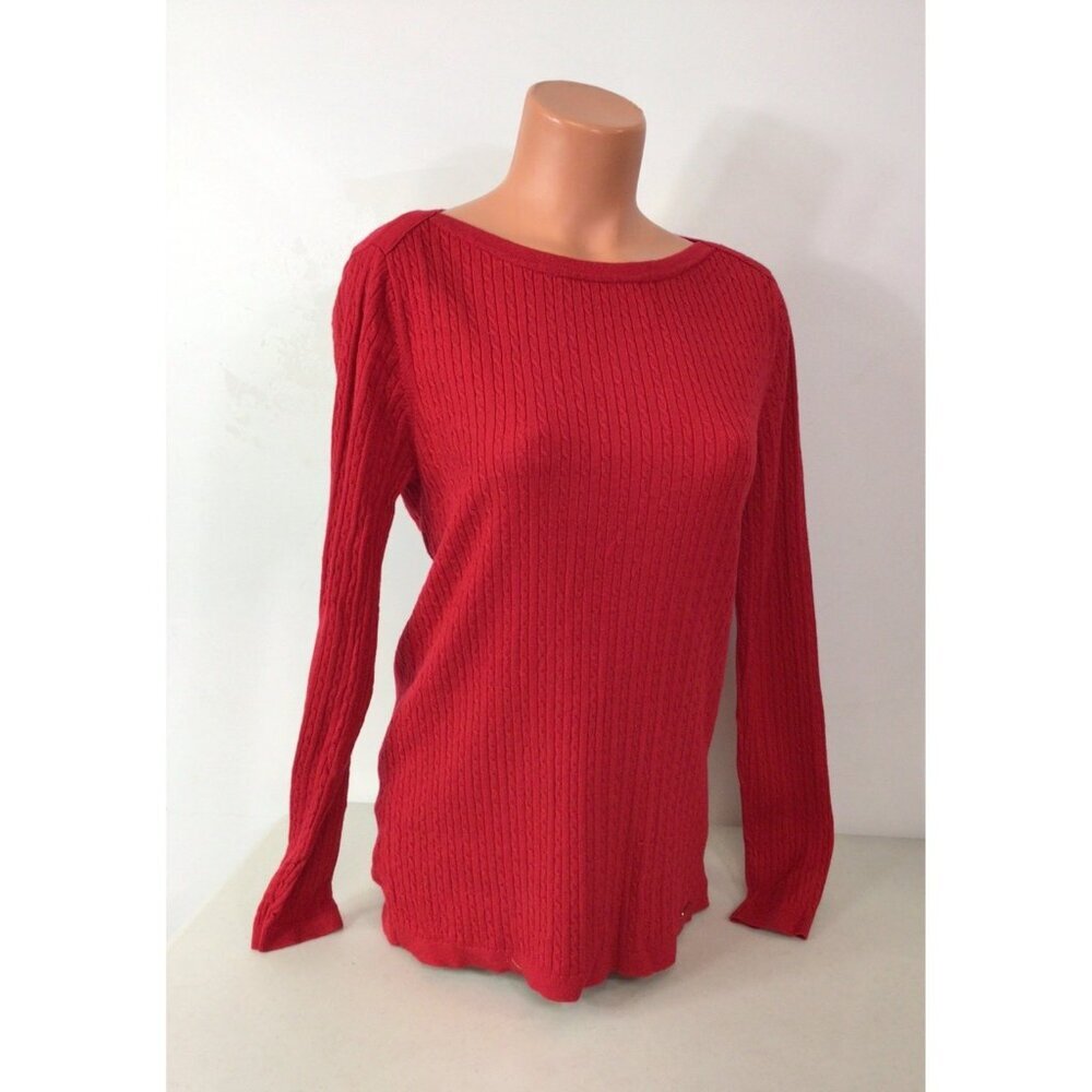 Tommy Hilfiger Red Boatneck Sweater Womens Large